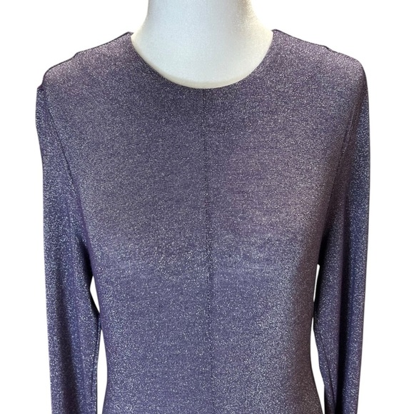Musier Paris - Mini, Long Sleeve, Shimmer Knit Dress - Size 4-US (36 FR) Purple - Picture 11 of 17
